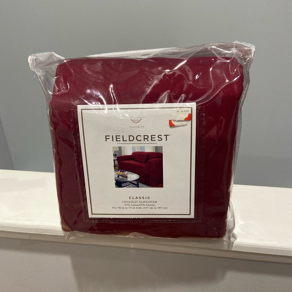 Fieldcrest Burgundy Loveseat Slipcover NWT